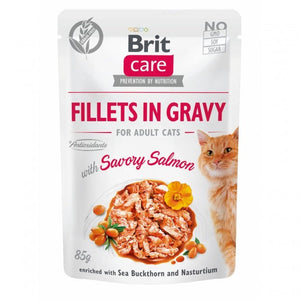 Brit Care Cat PB Fillets in Gravy - Lachs 85g zoodrop