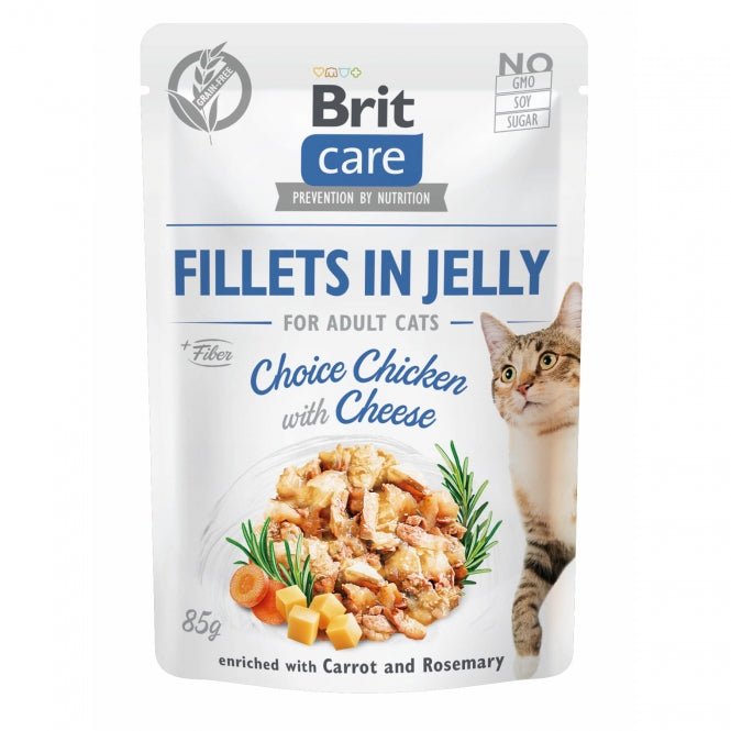 Brit Care Cat PB Fillets in Jelly - Huhn & Käse 85g zoodrop