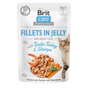 Brit Care Cat PB Fillets in Jelly - Truthahn & Shrimps 85g zoodrop