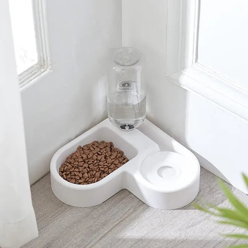 Double Feeder - Automatischer Wassertrinkbrunnen für Hunde und Katzen und Futternäpfe für Hunde und Katzen Larnt