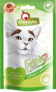 GranataPet Katzensnack Feinis Geflügel & Katzengras 50g - 4pfoten Shop