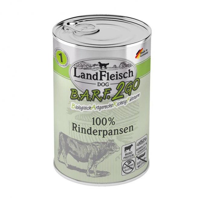 LandFleisch B.A.R.F.2GO 100% aus Rinderpansen 6 Dosen á 400g - 4pfoten Shop