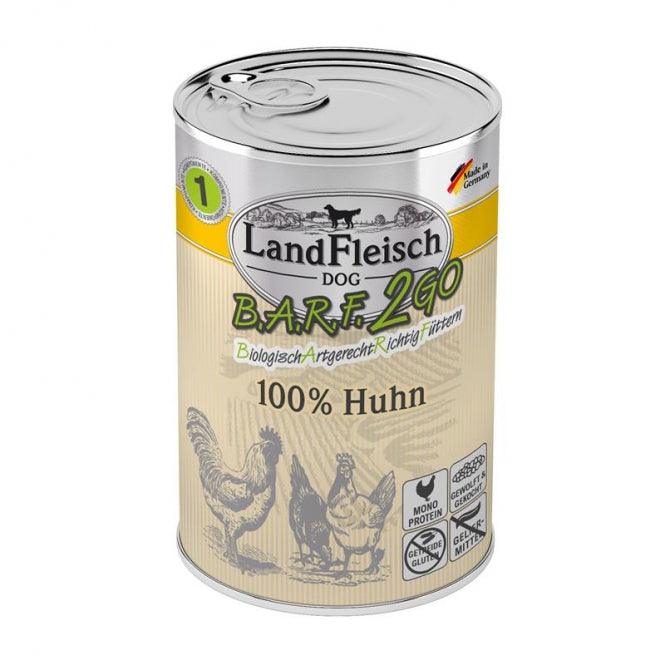 LandFleisch B.A.R.F.2GO 100% vom Huhn 6 Dosen á 400g - 4pfoten Shop