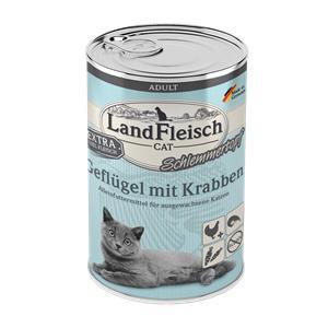 Landfleisch Cat Adult Schlemmertopf mit Geflügel & Krabben 6 Dosen á 400 g - 4pfoten Shop