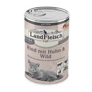 Landfleisch Cat Kitten Pastete Rind, Huhn & Wild 6 Dosen - 4pfoten Shop